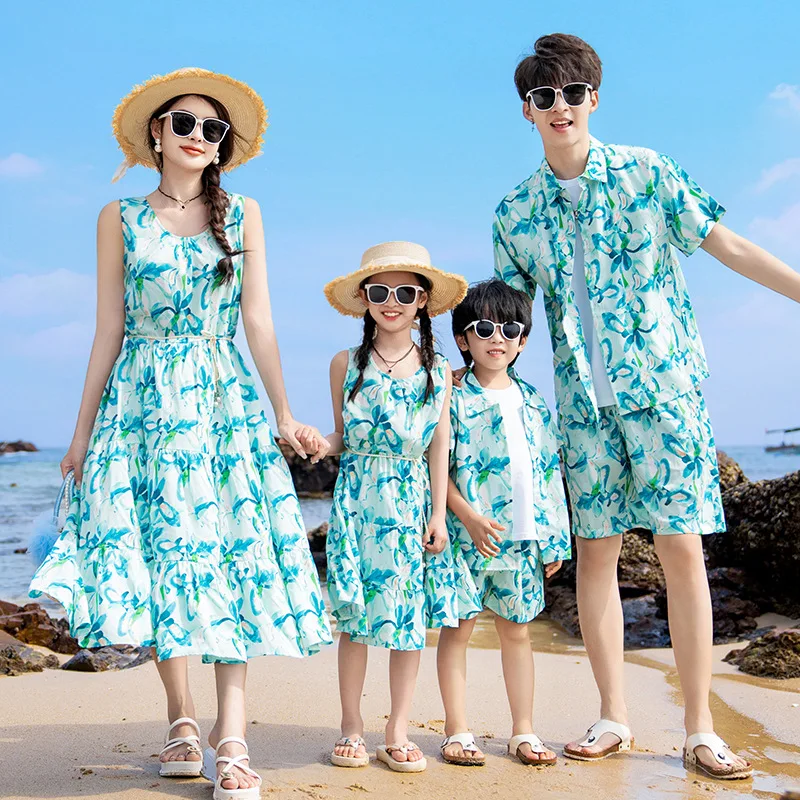 Summer Clothing Resort - Urlaub Eltern-Kind-Kleidung Familie passende Strand paar