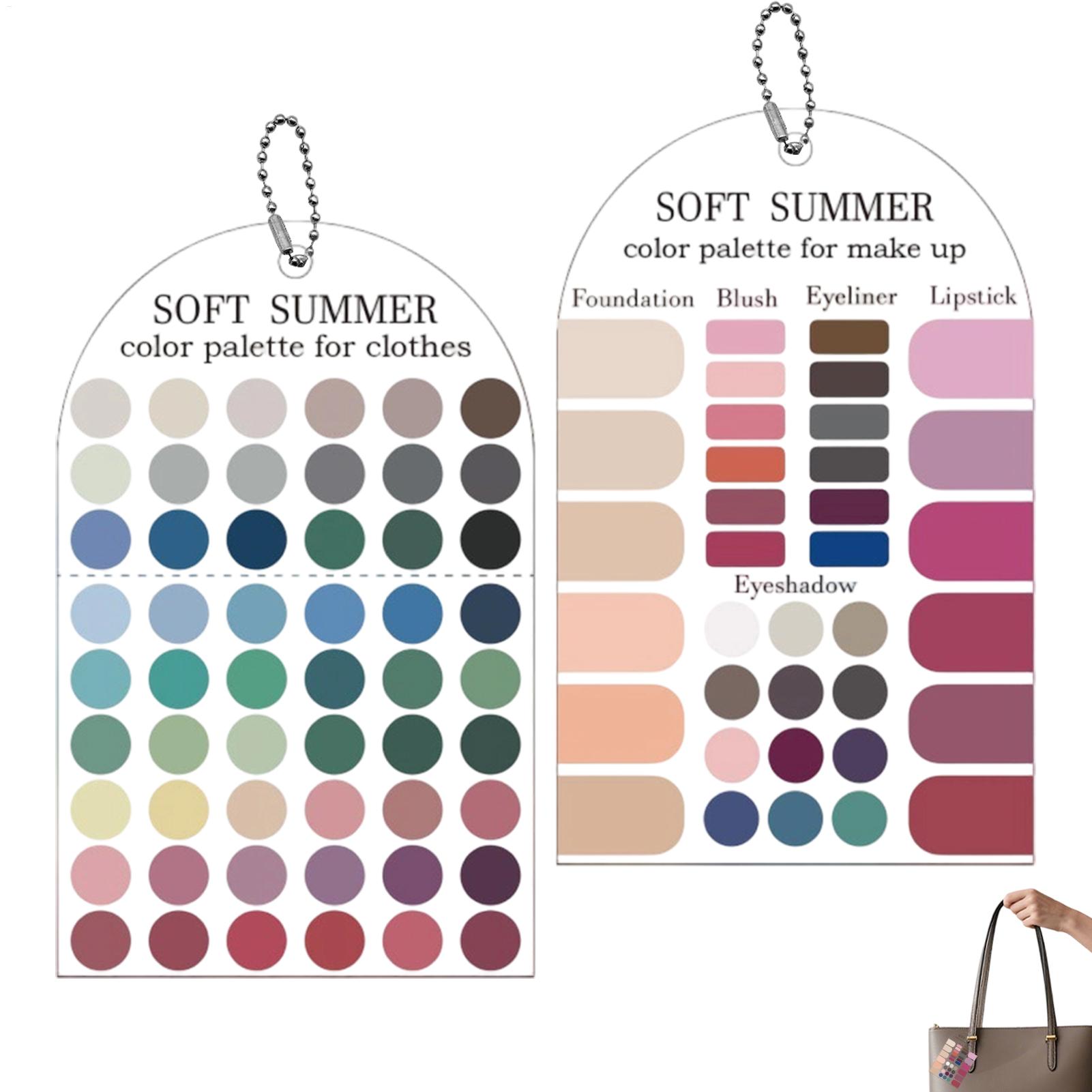 Summer Clothing Palette - 2 Stück weiche Sommer-Farbpalettenkarten, saisonale Acryl-Farbpaletten,