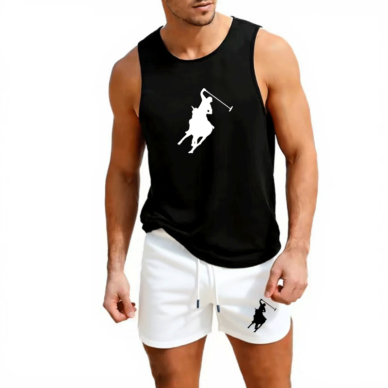 Summer Clothing Us - Europäisches Herren-Sommer-Set aus Weste und Shorts,