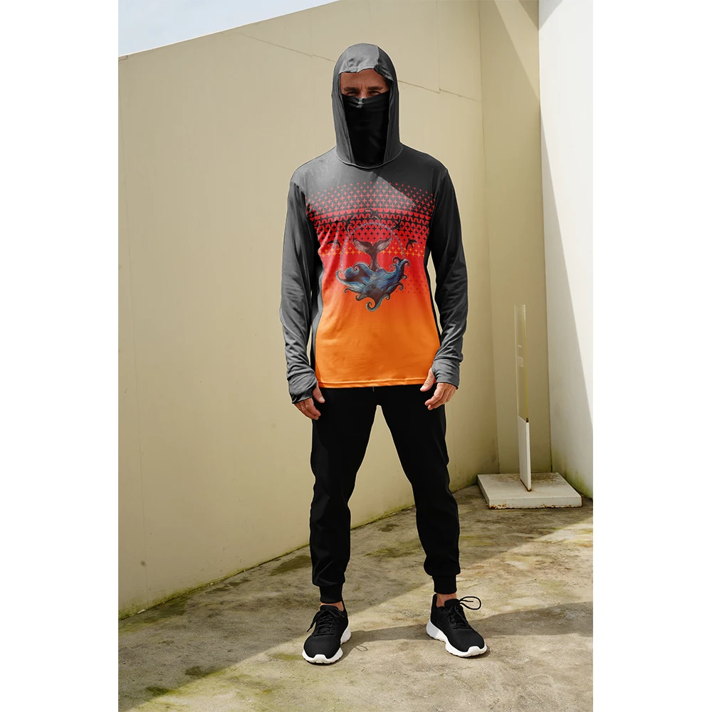Summer Clothing Us - Angelhemden für Männer Sonnenschutz-Hoodie mit Maske