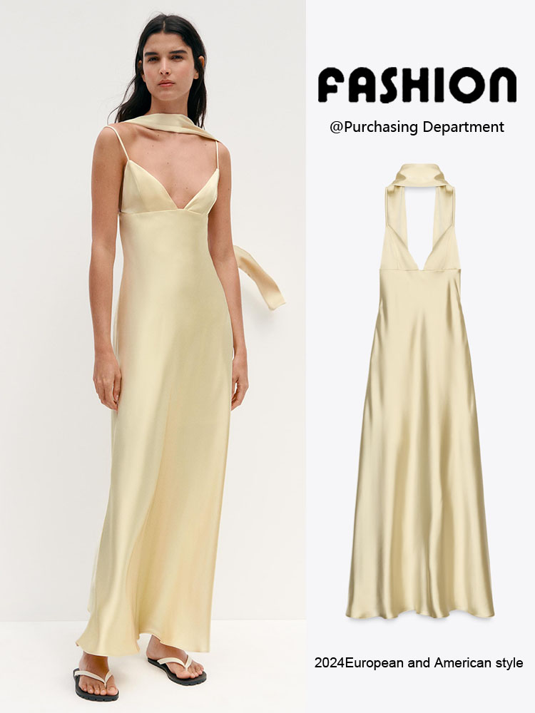 Summer Clothing Fabric - Sommer Neue Mode Dünner Seidensatin-Schal Hochgeschnittenes