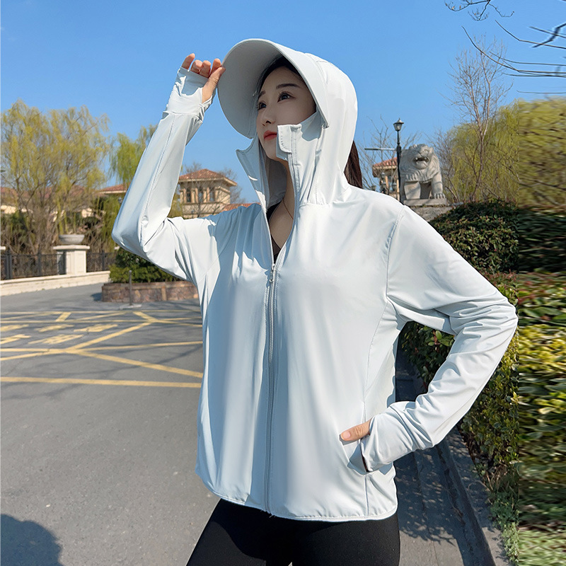 Summer Clothing Girl - Damen-Sonnenschutzjacke mit Kapuze, Sommer-UV-Schutzkleidung für Teenager,