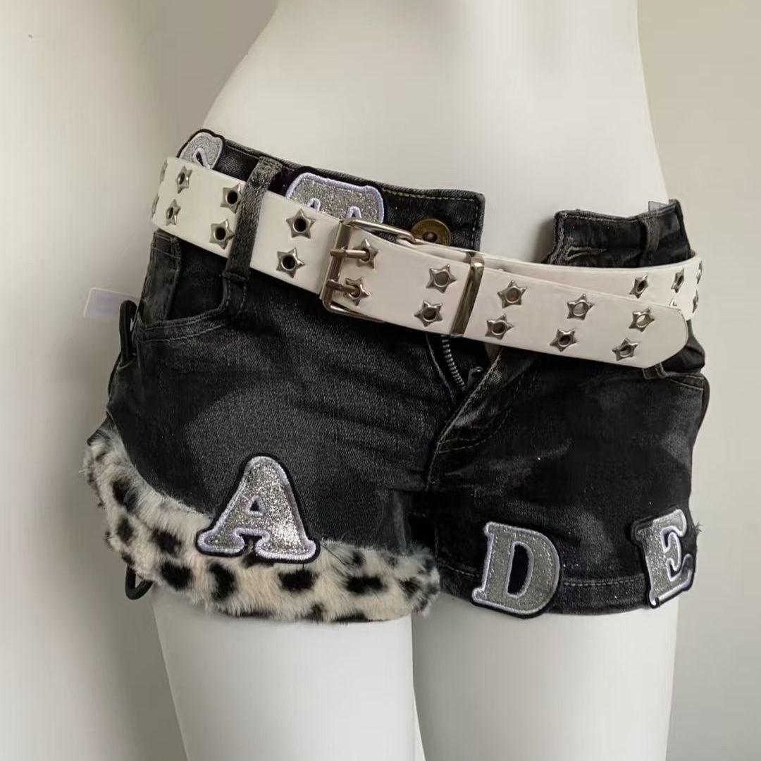 Summer Clothing Girl - Y2k Gestickte Patch Denim Shorts Frau
