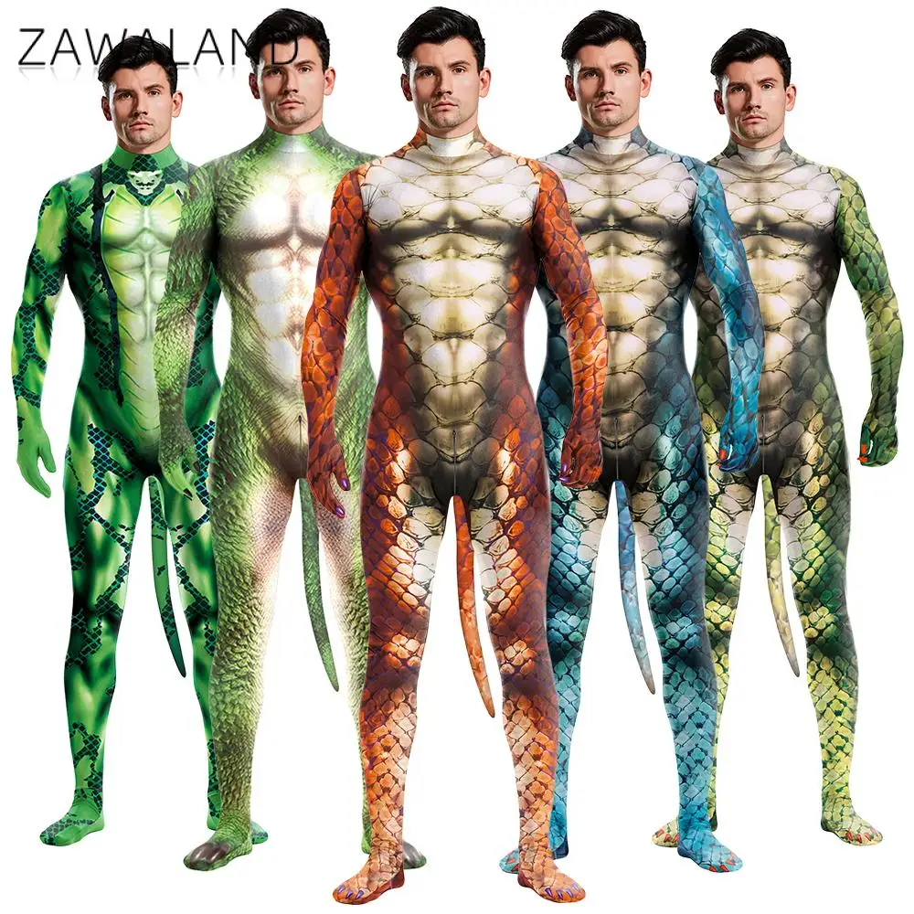 Summer Vacation Clothing Men - Zawaland Snake Dragon Herrenkostüme, Halloween, Karneval,