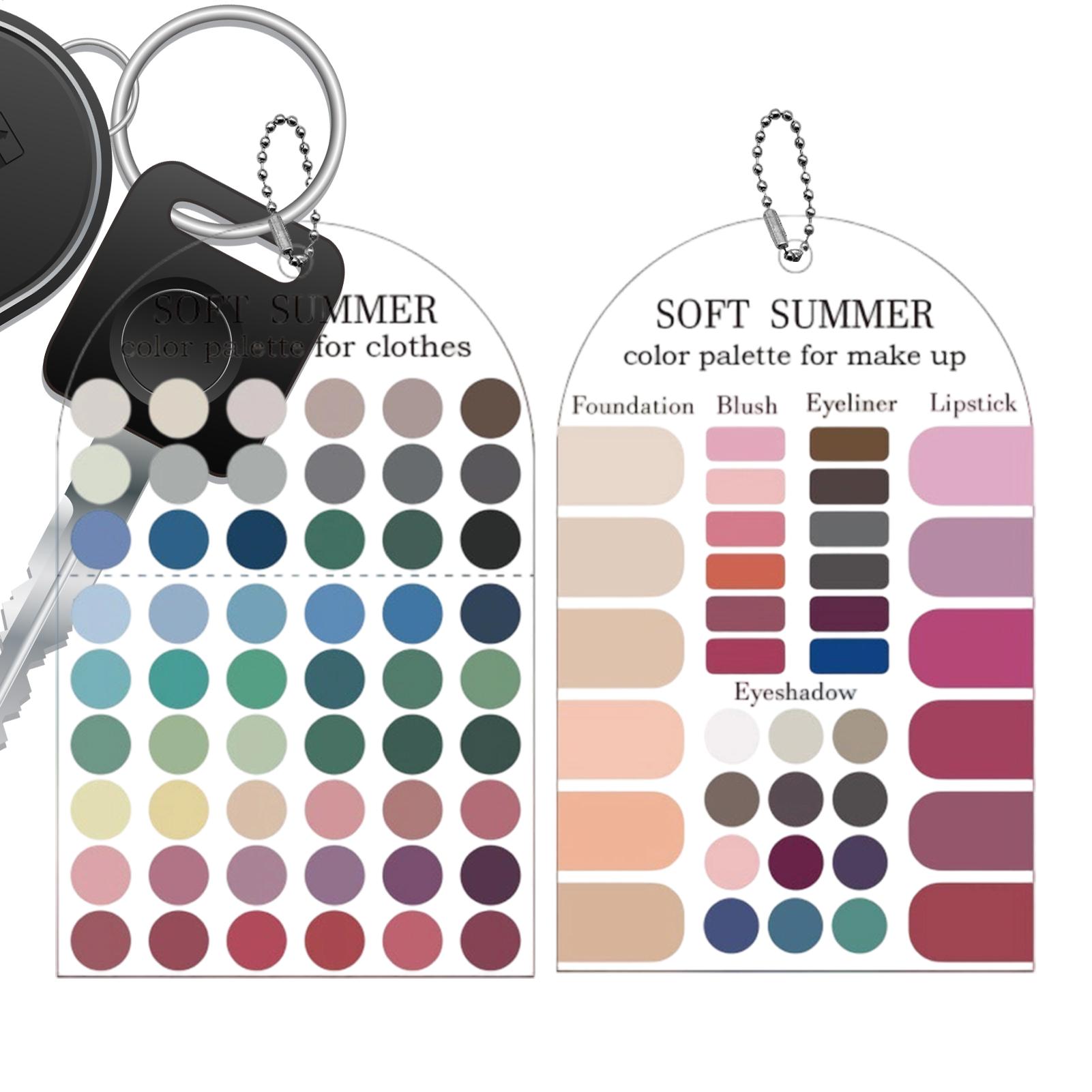 Summer Clothing Palette - Weiche Sommer-Farbpalette-Karten, 2 Stück, saisonale Acryl-Farbpaletten-Musterkarten,