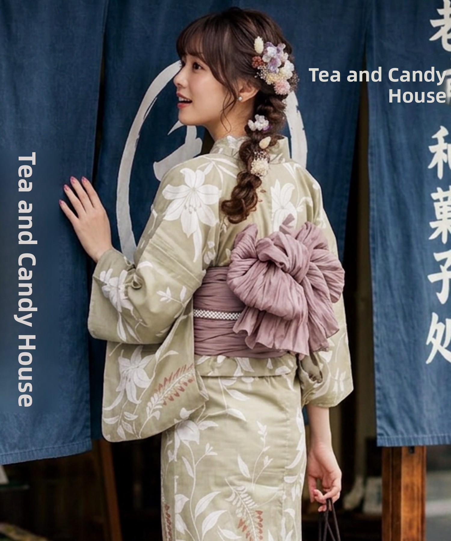 Summer Clothing Girl - Traditioneller Yukata Kimono aus Baumwolle und