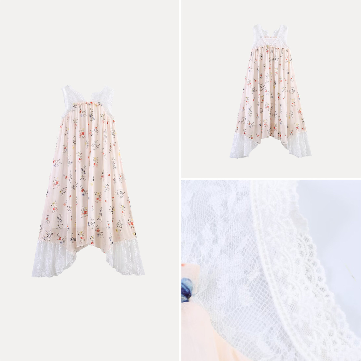 Summer Line Clothing Brand - Modisches Ärmelloses Kleid mit Spitzenbesatz Eleganter