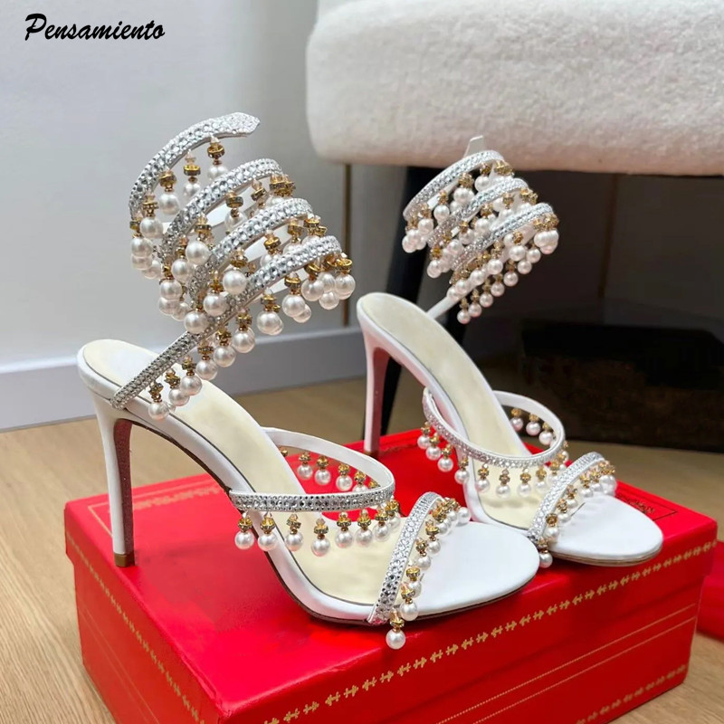 Summer Clothing Ladies - Luxuriöse Gladiatorensandalen für Damen mit Strass,