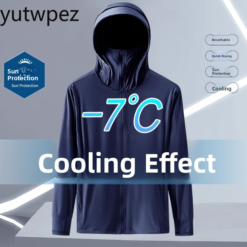 Summer Clothing Brands Men - UV-Schutz, kühlendes Gefühl, leichte Outdoor-Angel-Sonnenschutzjacke, Eisseide,