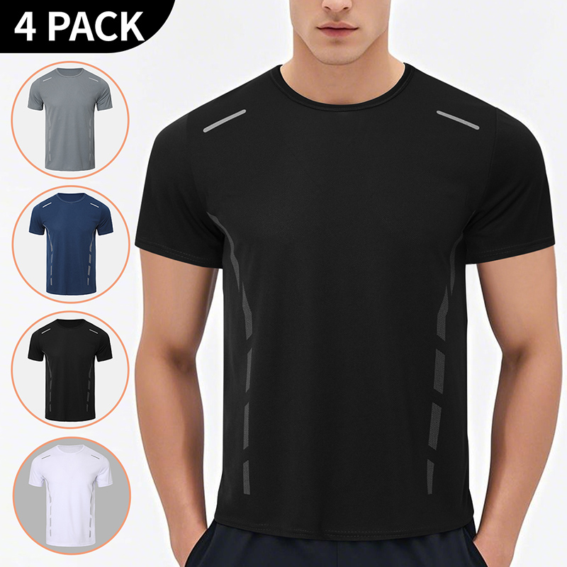 Summer Clothing Teens - 1/4 Stück Herren-Sommer-T-Shirt, schnell trocknend, sportlich,