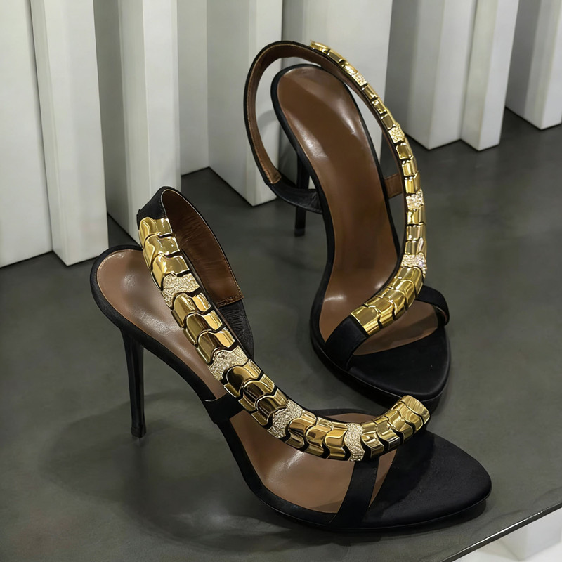 Luxuriöse Glitzer-Sandalen mit – Summer Clothing Ladies Bewertung und Preis