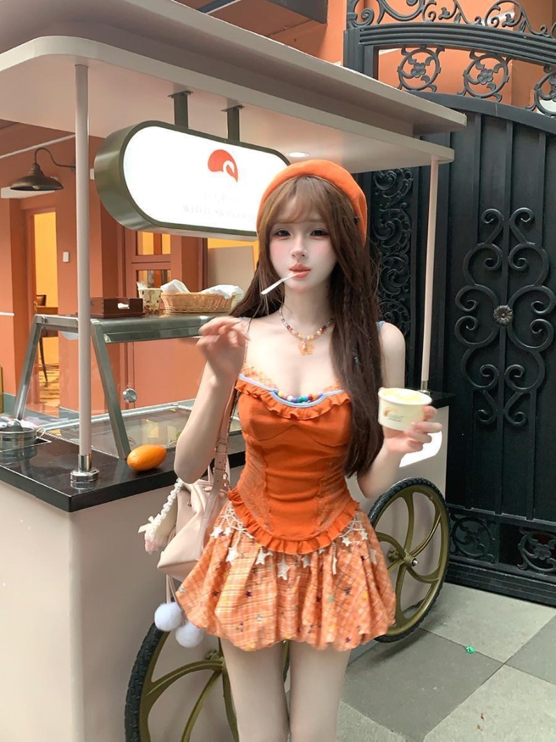 Sommerliches neues orangefarbe – Summer Clothing Girl Bewertung und Preis