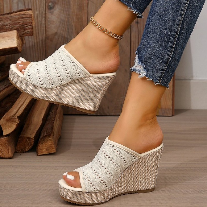 Damen Keilsandaletten mit offe – Summer Clothing Fabric Bewertung und Preis