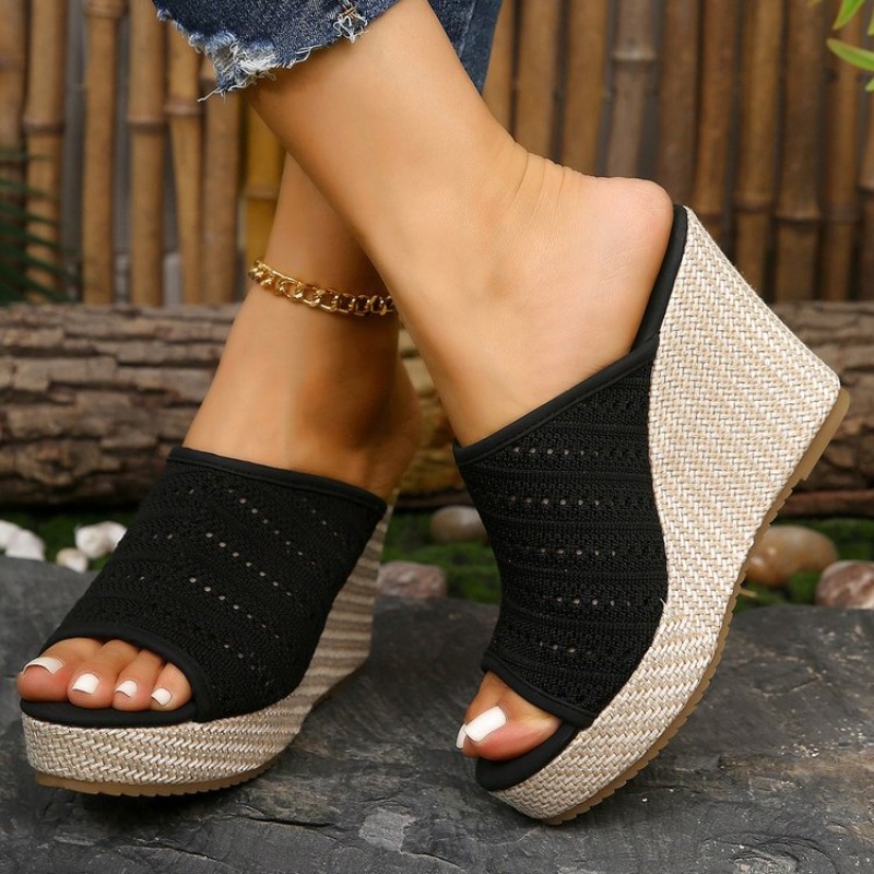 Damen Keilsandaletten mit offe – Summer Clothing Fabric Bewertung und Preis