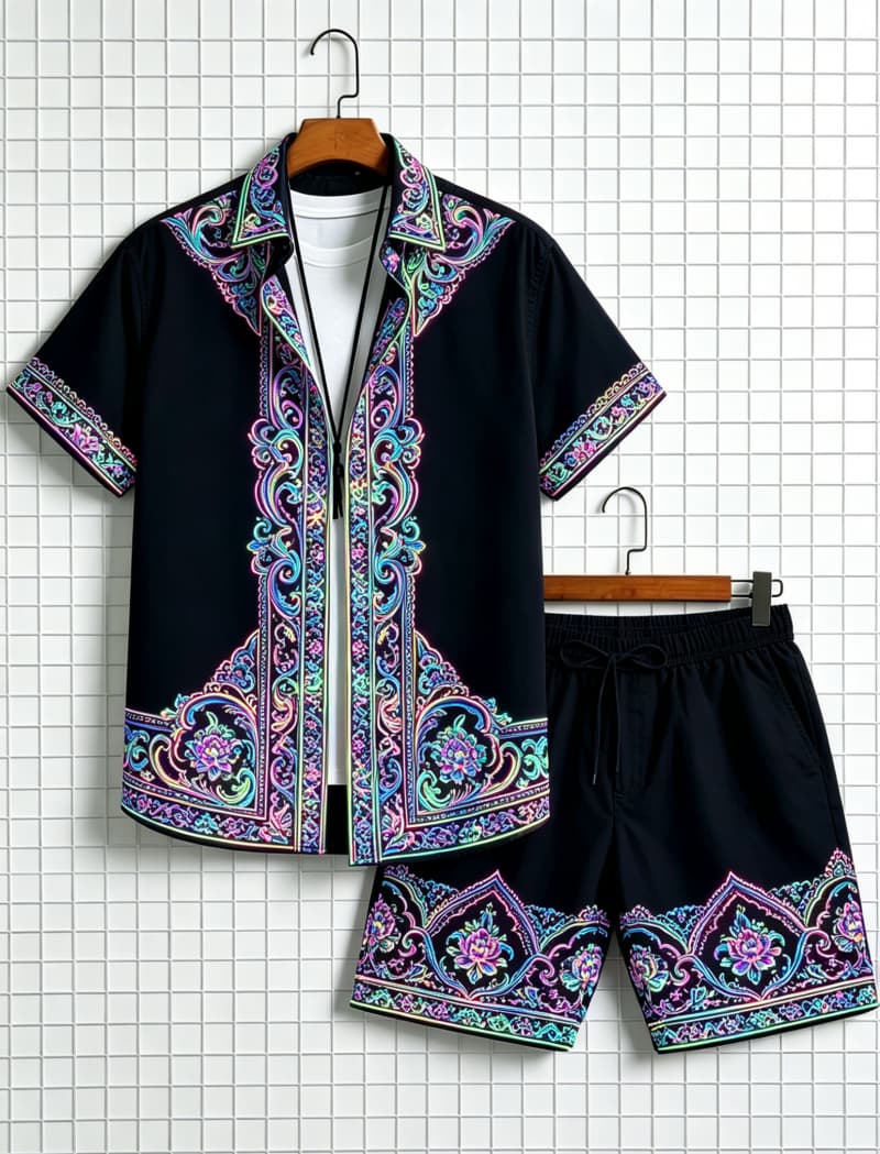 Herren-Set mit ethnisch bedruc – Summer Clothing Trends Bewertung und Preis