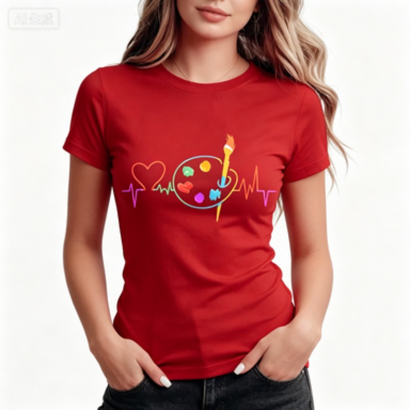 Buntes geometrisches Damen-T-S – Summer Clothing Palette Bewertung und Preis