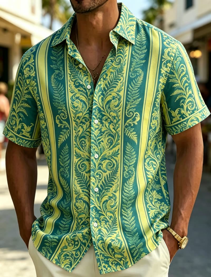Herren Kurzarmhemd mit Revers, – Summer Clothing Resort Bewertung und Preis