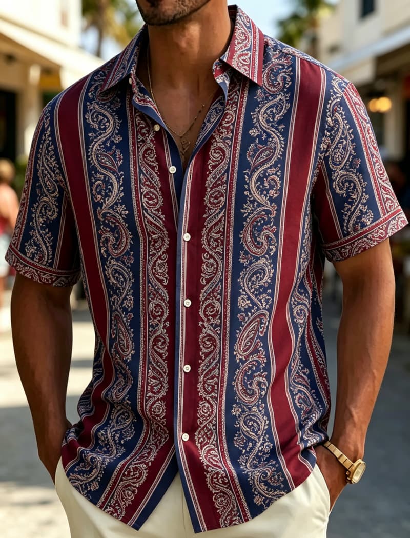 Herren Kurzarmhemd mit Revers, – Summer Clothing Resort Bewertung und Preis