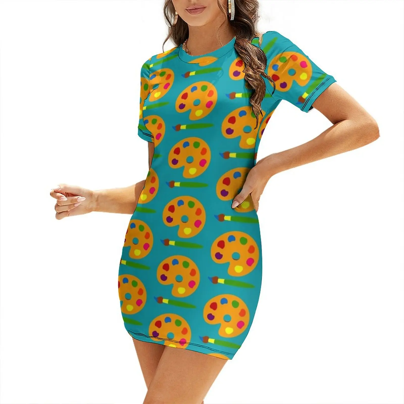 Buntes Farbpaletten-Kleid mit  – Summer Clothing Palette Bewertung und Preis