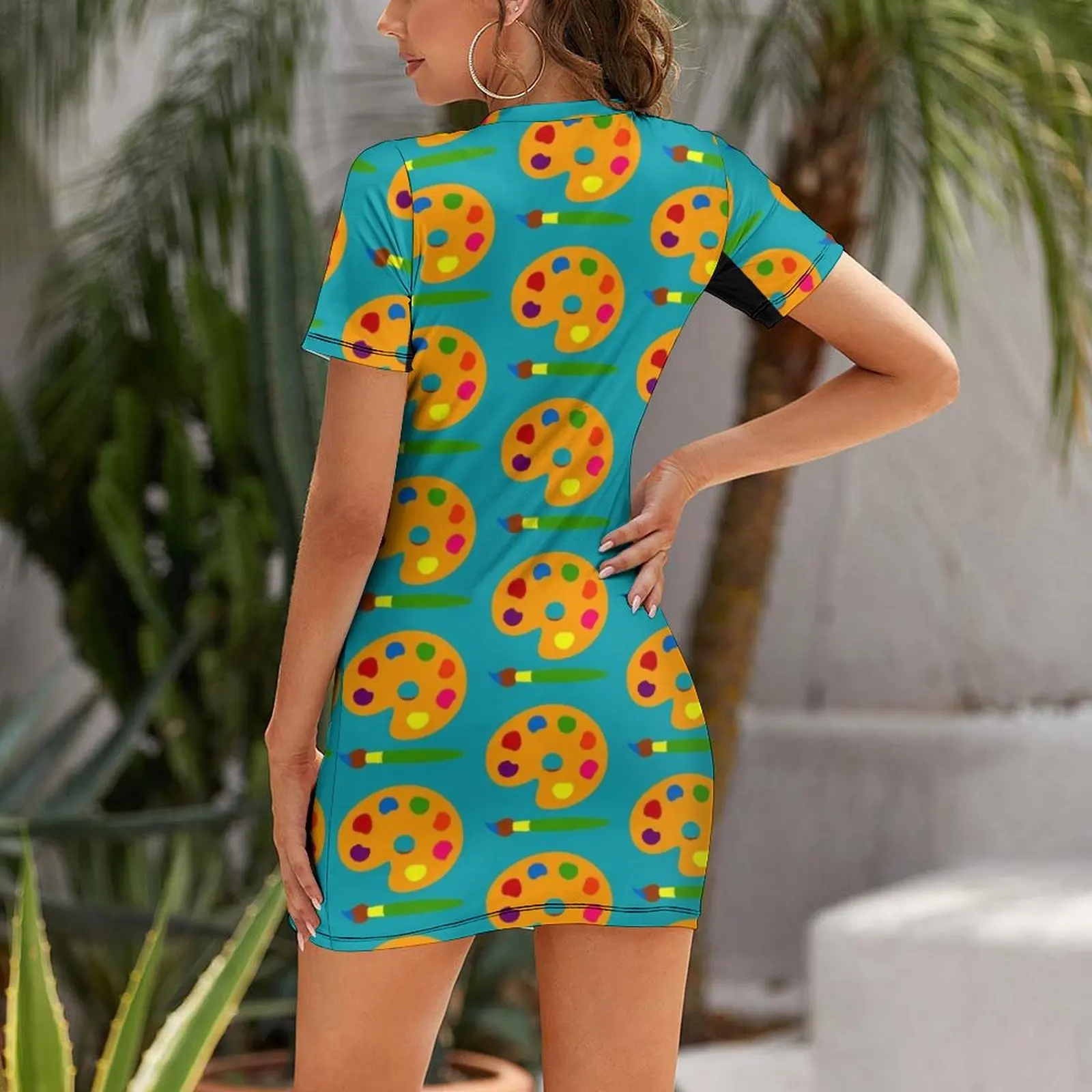 Buntes Farbpaletten-Kleid mit  – Summer Clothing Palette Bewertung und Preis